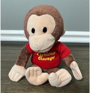 Curious George Plush Stuffed Animal Monkey Red Shirt Universal Studios 9"